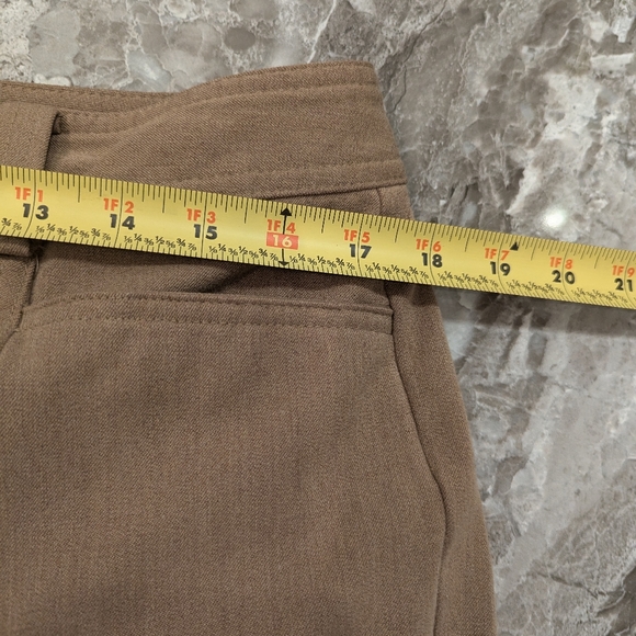Talbots Women's Modern Dress Pants stretch Size 12 tan beige straight wide leg - Picture 7 of 8